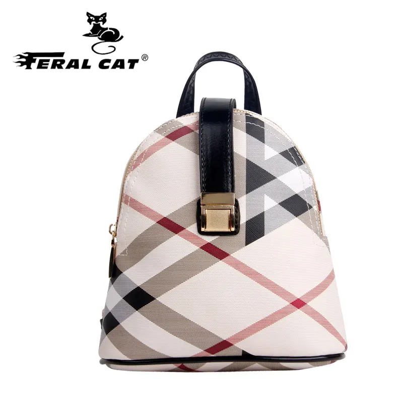 

Ladies' Backpack Famous Logo Designer Brands Bags Fashion Classic Striped Plaid Backpack Women Mini Backpack Girls School Bags
