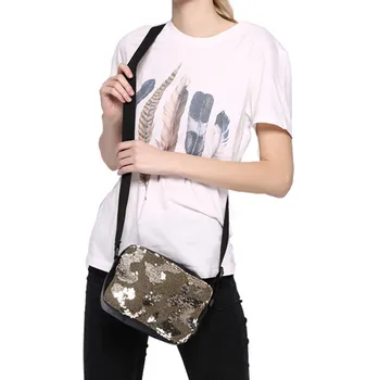 

Unisex Sequin Waist Bag Glitter Chest Bag Outdoor Shoulder Travel Pocket Graffiti Handbag Hip Purse Waist Packs Bag#317