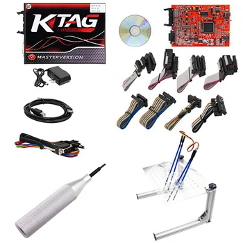 

KTAG V7.020 KESS ECU Programming Tool Unlimited Token Red LED BDM Frame Adapters ECU Chip Tuning V5.017 Master Online EU Version