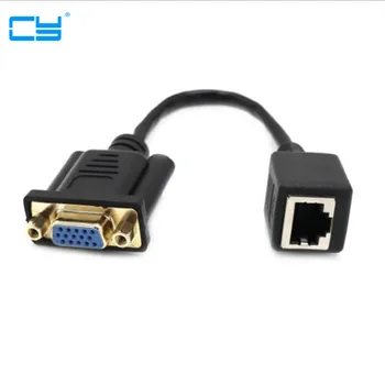 

10PCS/ VGA Male to RJ45 Adapter VGA Extender Converter over Cat5 Ethnernet Cable transmits VGA signals over the network cable