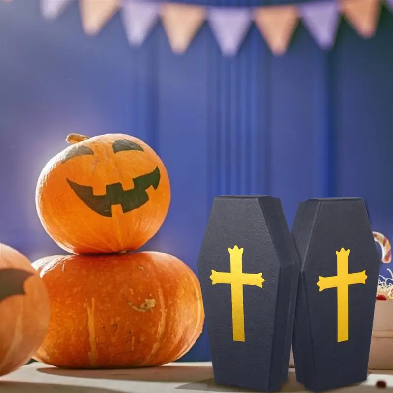 1pc Halloween Coffin Shape Storage Boxes Jewelry Boxes Gift Packaging Cases