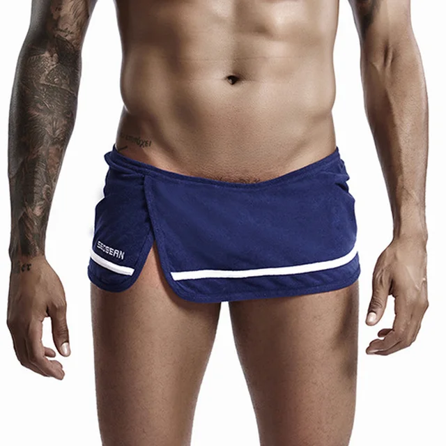 Men Casual Shorts Bugle Pouch Boxer Shorts Sports Gym Jogging Training Pants Quick Dry Shorts Sleep Bottoms Beachwear Plus Size 1
