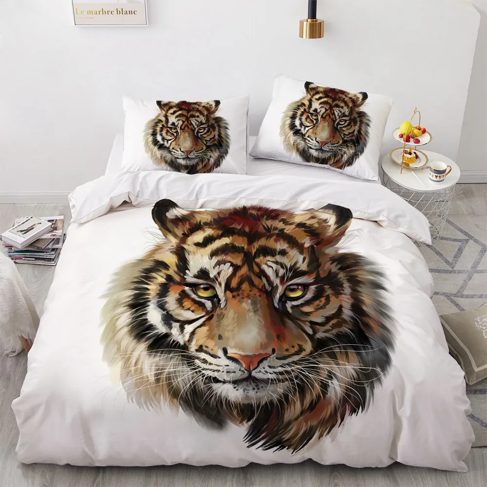 3d Bedding Set Tiger Duvet Quilt Cover Set Comforter Pillowcase King