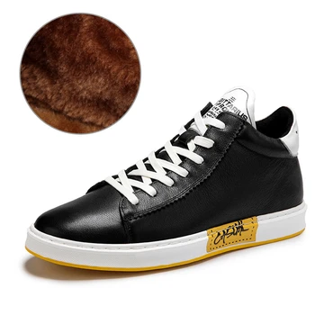 

Full Grain Leathe Men's Boots Warm Erkek Ayakkabi Size 38-47 Scarpe Comfortable Men's Winter Shoes 4#15/15D50