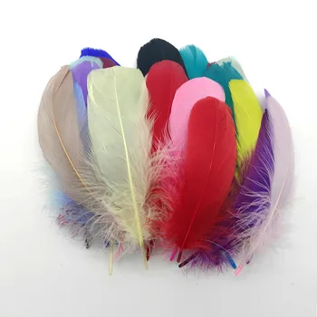 

100Pcs/Lot Colorful Party Goose Feathers For Wedding Pluma Decoratiove Natural Crafts Feathers Jewelry Making Home DIY 13-18cm
