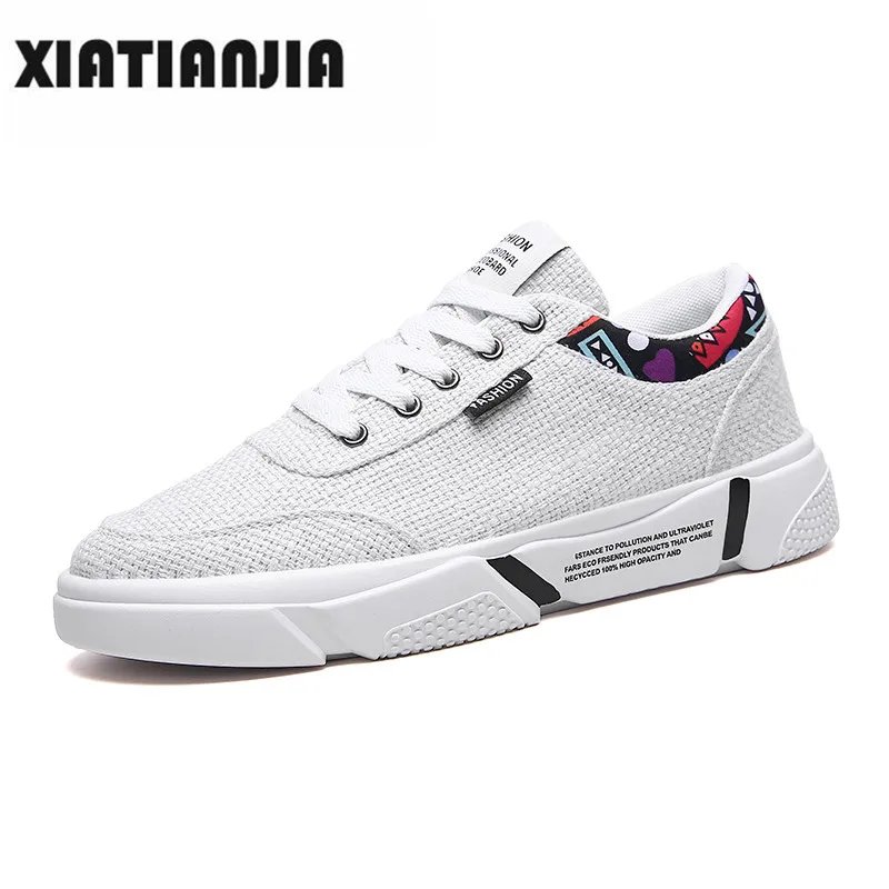 

Hot sale Fashion Man Canvas Shoes Men Shoes Casual Adulto Top Sneakers 2019 Summer Breathable Linen Male Footwear Men's Flats