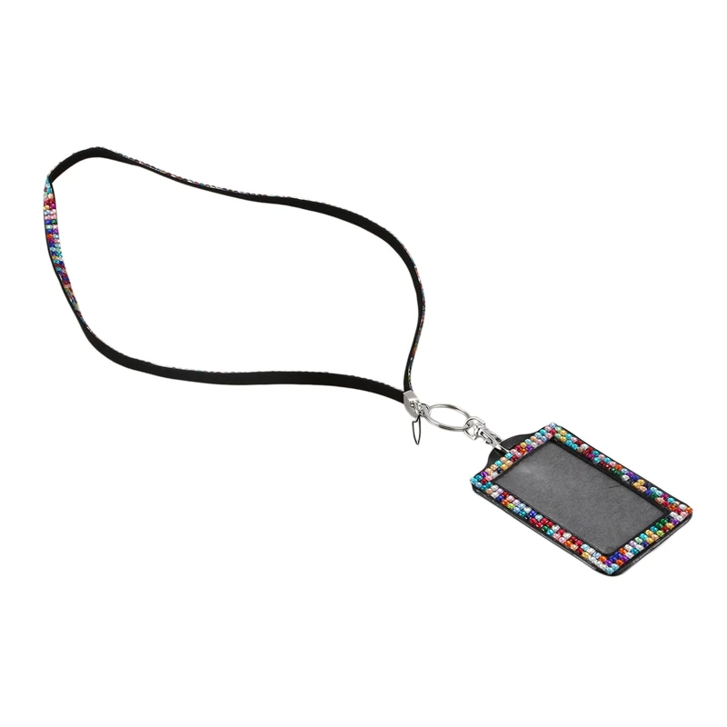 2 шт Стразы Bling Crystal Пользовательские талреп вертикальный ID бейдж держатель-темно-синий и красочный