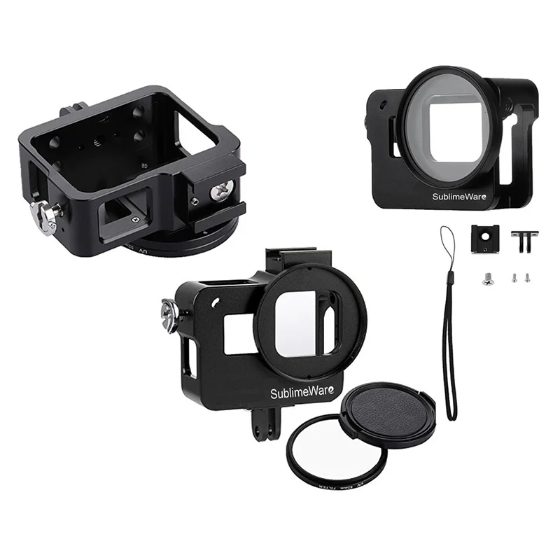 Черный 52 м УФ-фильтр с алюминиевым корпусом для GoPro, чехол с ЧПУ для GoPro Hero 5, чехол