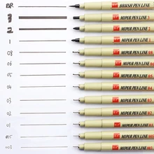 Ensemble de marqueurs à pigments pour Manga, 5/7/9/12 pièces, stylo, brosse, peinture, dessin à l'aiguille, croquis, étanche, papeterie fournitures scolaires