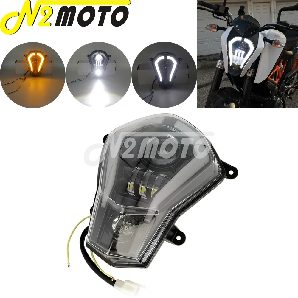 Motorcycle LED Headlight Assembly Replacement Kit DRL Running Light Turn Signal For 125/200/250/390 2011-2019 Enduro