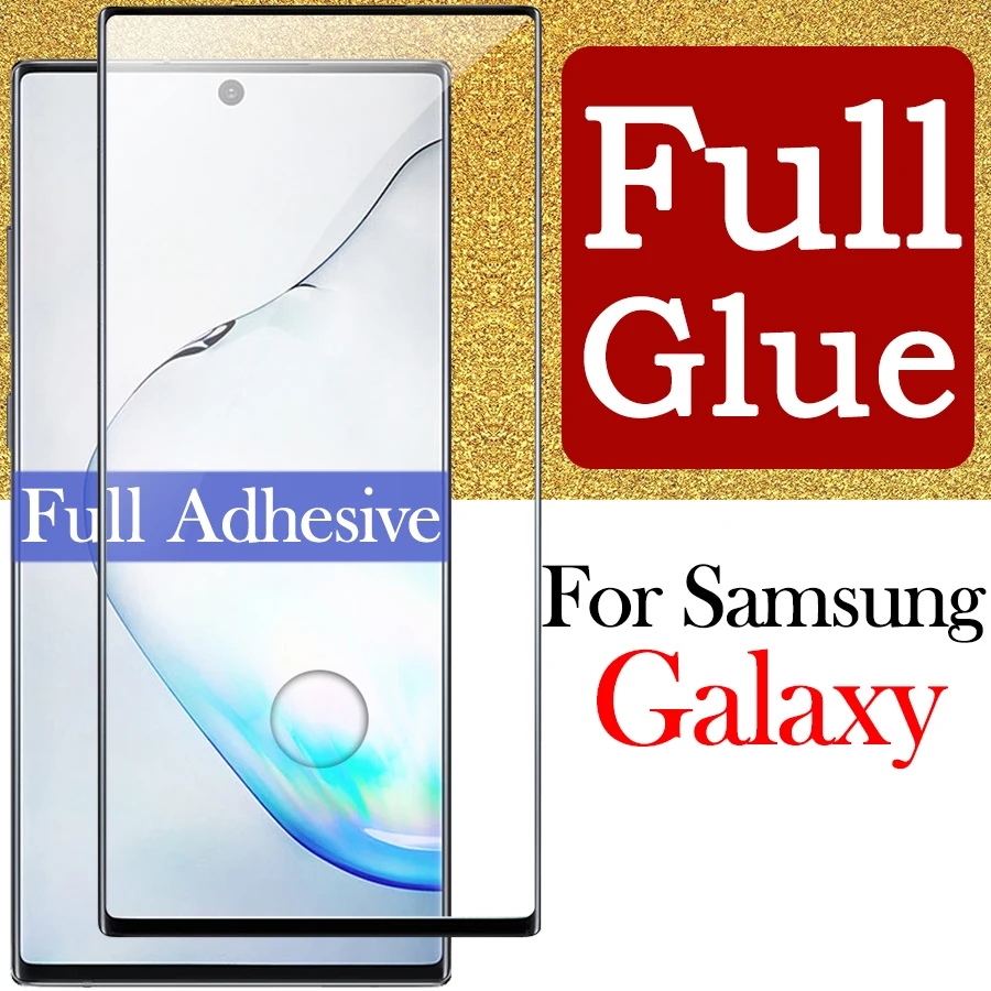 Note9 Glass Note 10 Plus on for Samsung Galaxy Note10 Pro Tempered Film 8 9 Note8 Screen Protector Glas Case Full Adhesive Glue | Мобильные