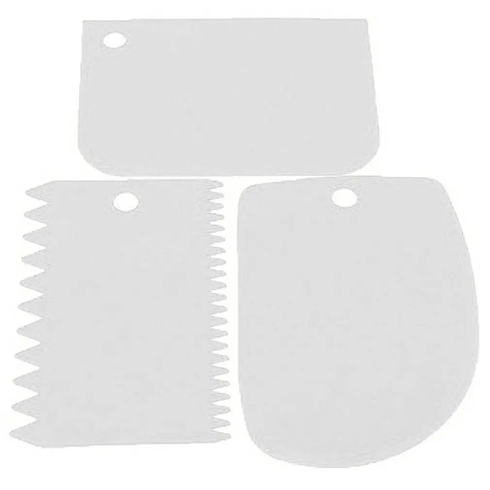 Durable Irregular Teeth Edge Cream Scraper Plastic Baking Spatulas Reusable Cake Smoother Decoration Tools |