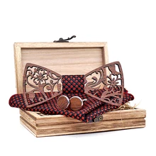 Мужские s 4 шт деревянный галстук-бабочка набор мужской платок деревянный галстук-бабочка запонки галстук шелковые галстуки для бизнеса Свадебная вечеринка Hombre