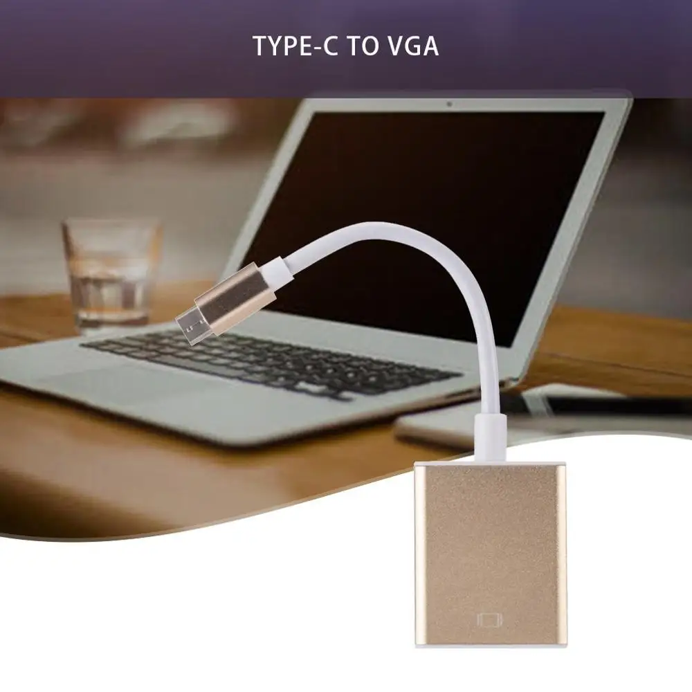 USB 3,1 type C USB-Cale штекер для женщин VGA Кабельный адаптер-переходник для MacBook, ПК, ноутбук