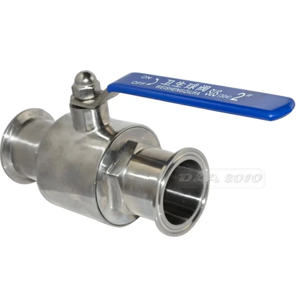 

MEGAIRON 2" OD 51mm Stainless Steel 304 Sanitary Full Port Ball Valve Clamp Type Weld Ferrule