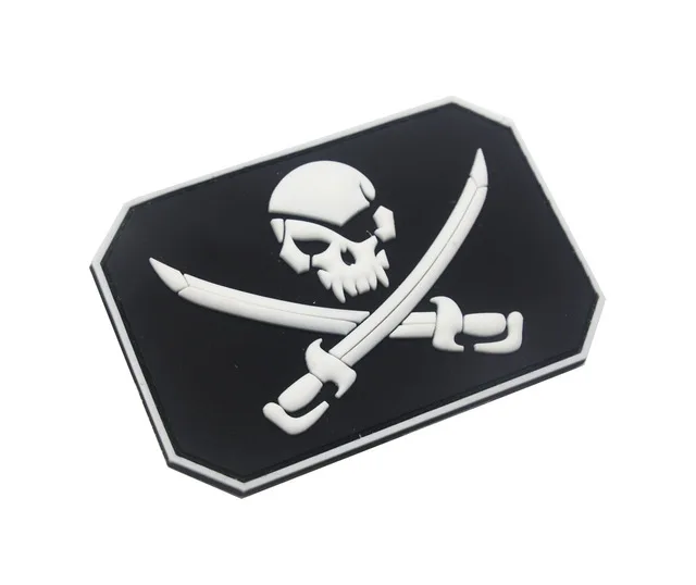 Morale Patches No Knife No Life SKULL PVC 3D Military Tactical Patch badge applique EMBLEM - Цвет: Pirate Red 6 x 9cm