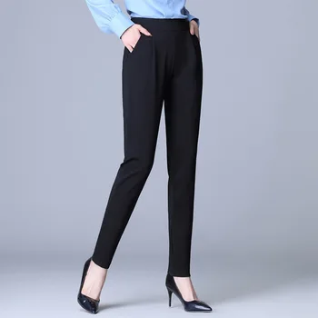 

Autumn and winter new Harlan feet pants women's loose was thin casual pants Korean stretch high waist temperament pants