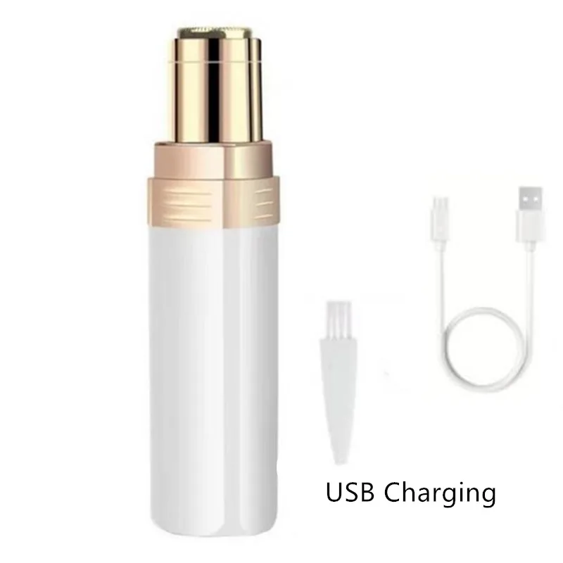 USB Style White Usb зарядка портативный Электрический эпилятор средство для безболезненного удаления волос Эпилятор Триммер для бровей Бритва для лица губ щек женщин 20#1023 - Цвет: USB Style White