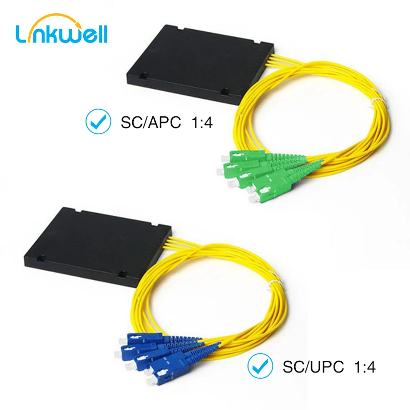 1x4 Высококачественный 1 м SC APC UPC тип ПЛК сплиттер LC коробка ABS оптоволоконный