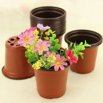 

10Pcs/Set Flower Pot Plastic Plant Pots Desktop Potted Home Nursery Flowerpot Soft Garden Green Plant Tools Vegetation U1Z0