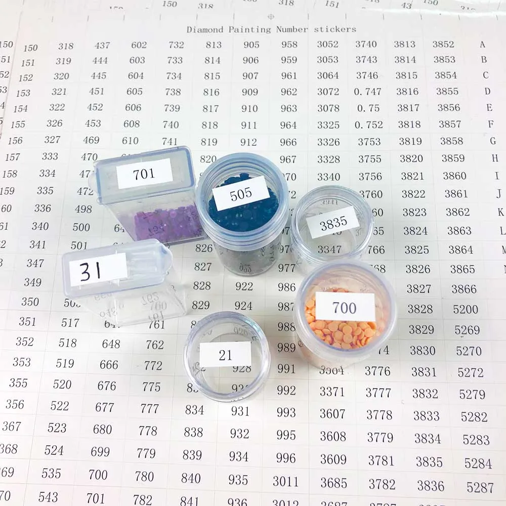 

546 grids Diamond Painting Tools Number label stickers for Diamond painting Storage Box Accessory Tools A4 size