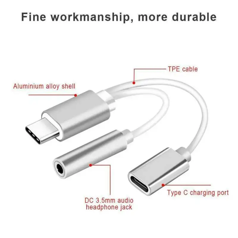 Usb type-C-type C 3,5 мм Aux разъем для наушников зарядный аудио адаптер 2 в 1 сплиттер адаптер для huawei P30 Pro Xiaomi Mi 8 6 5X
