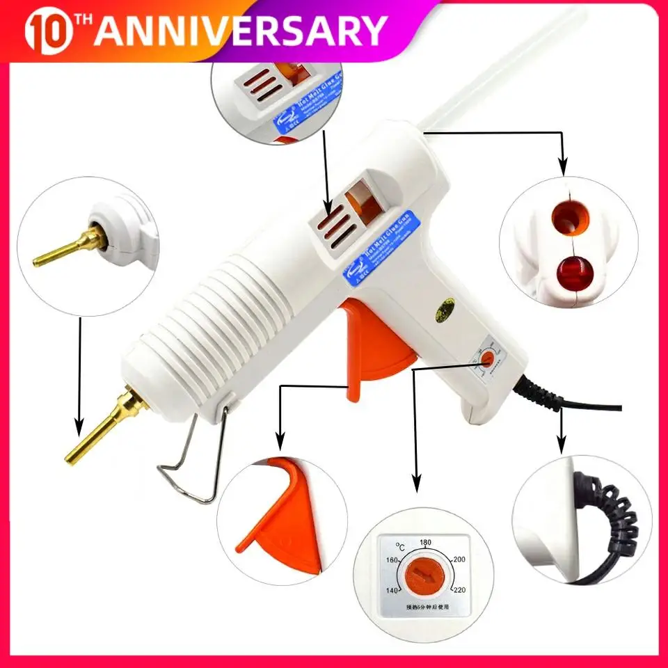 

150W 100W Hot Melt Glue Gun with Temperature Control Thermostat 5 Free Glue Sticks for Home DIY Industrial Manufacture