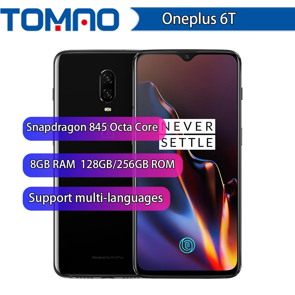 Глобальная прошивка, Oneplus 6 T, 8 ГБ ОЗУ, 128 Гб ПЗУ, мобильный телефон Snapdragon 845, двойная камера s 6,4", двойная камера, 20 Мп+ 16 МП экран