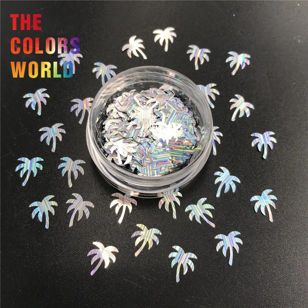 Лазерная Лента летнее украшение для ногтей в виде пальмы блестящее украшения