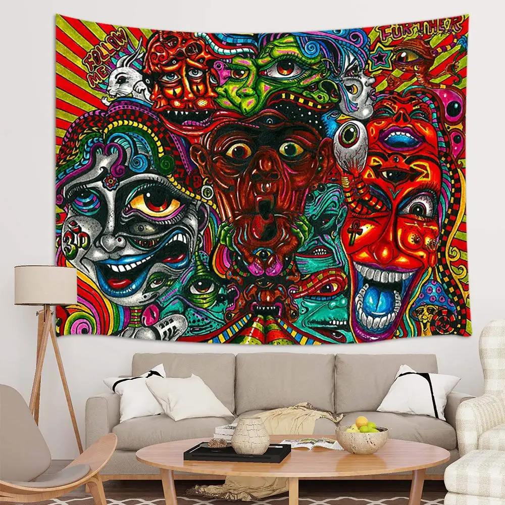 Абстрактный Trippy Arabesque Ретро загадочный узор обновления гобелены настенные Висячие для спальни Колледжа Общежития