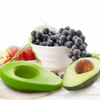 

Household Green 2pcs Avocado Saver Silicone Fresh Food Cover Foldable Preservation Huggers Seal Fruit