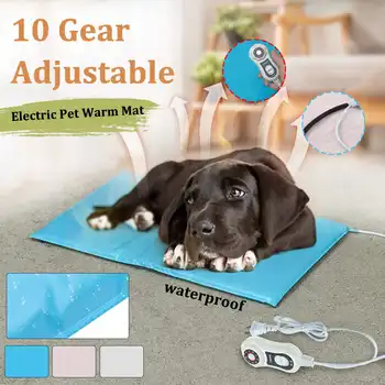 

10 Gear Temperature Adjustable Heating Pad For Dog Cat Puppy Pet Electric Warm Mat Bed Waterproof Bite-resistant Wire 60x40cm