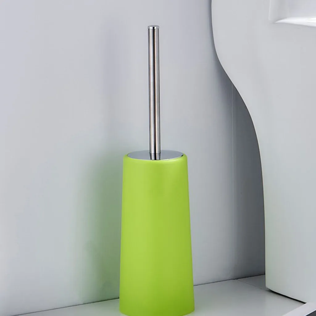 Green 1PC Щетка для унитаза и держатель 1/2 пакет щетка для унитаза с 304 нержавеющая стальная длинная ручка щетка для унитаза Чистящая Щетка для туалета Bathr - Цвет: Green 1PC