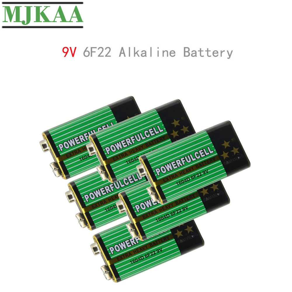 MJKAA 6 шт. 6F22 1604D 6LR61 9в батарея 100% оригинальные высококачественные цинковые