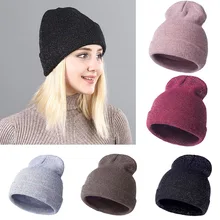Модная блестящая женская шапка с золотой серебряной проволокой, теплые зимние вязаные шапки, шапочка, мягкая однотонная женская Повседневная дамская шляпа без полей