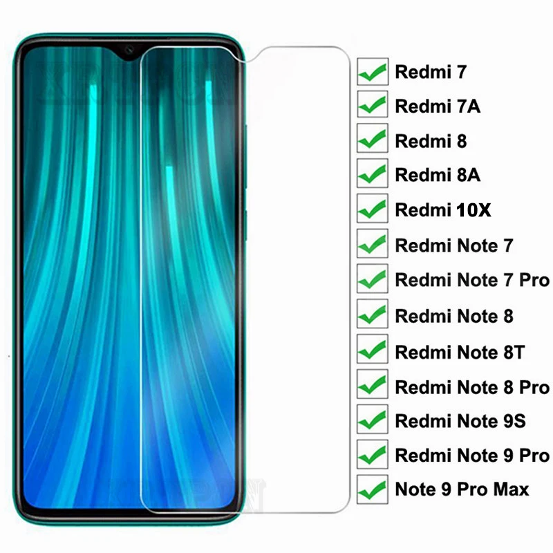 Защитное стекло закаленное 9H для Xiaomi Redmi 7 7A 8 8A 9 9A 9C 10X Note Pro 8T 9S | Мобильные телефоны