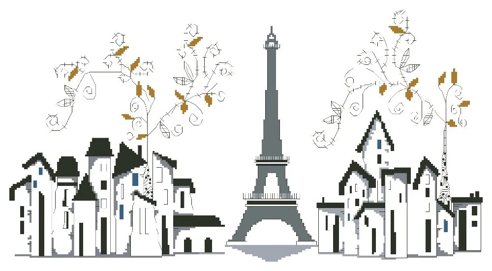 Посылка для вышивки крестиком Парижская башня простая уличная вышивка белая