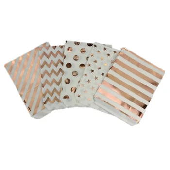 

125Pcs Wave Dot Kraft Paper Candy Biscuit Bags Packing Pouch corn Bag Birthday Wrapping Supplies Pastry Tool