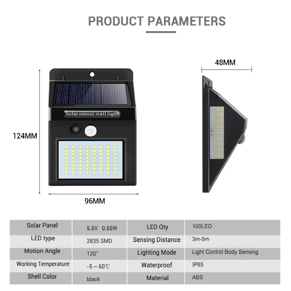 1/2/4pcs 100 LED Solar Light Outdoor Waterproof 3-side Solar Sunlight Powered Lamp PIR Motion Sensor Wall Lamp for Garden Decor 1/2/4pcs 100 LED Solar Light Outdoor Waterproof 3-side Solar Sunlight Powered Lamp PIR Motion Sensor Wall Lamp for Garden Decor