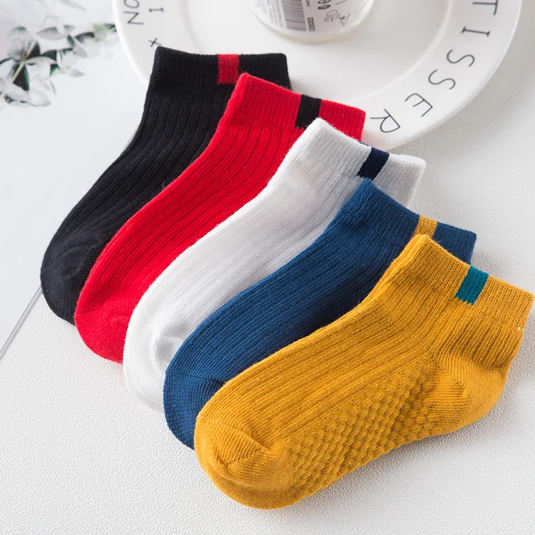 Spring And Autumn New Style Followed by Smiley Faux Edge Standard Massage Footbed No-show Socks Children Spring And Summer-Cotto