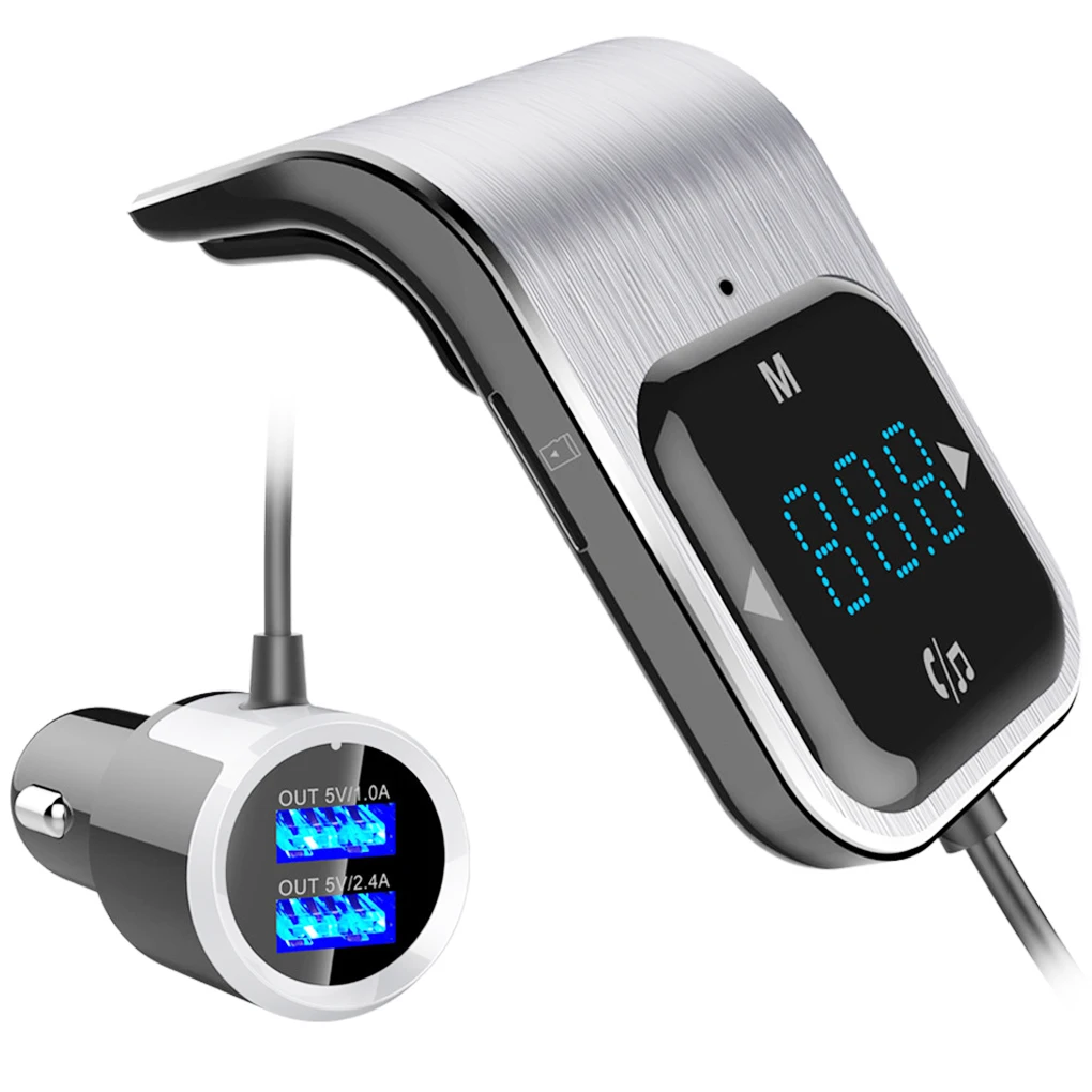 Светодиодный дисплей Hands Free беспроводной Bluetooth 4,2 fm-передатчик авто, аудио mp3-плеер TF карты двойной USB зарядное устройство