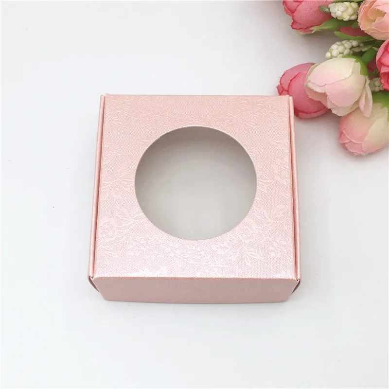 100 шт бумажные подарочные коробки для мыла ручной работы с прозрачными ПВХ окнами для свадебной вечеринки, коробки для конфет/шоколада/печенья - Цвет: Pink Rose