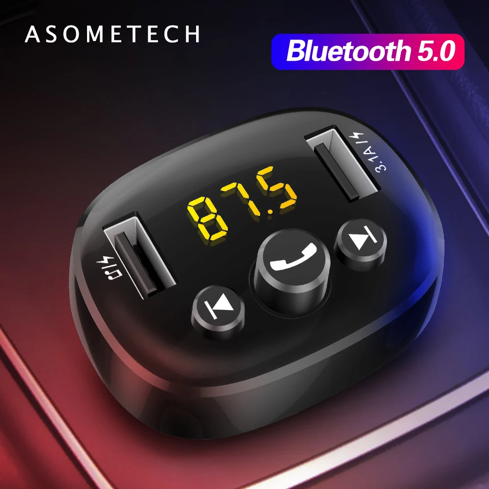 FM-трансмиттер автомобильный с поддержкой Bluetooth 5 0 и 2 USB-портами | Мобильные