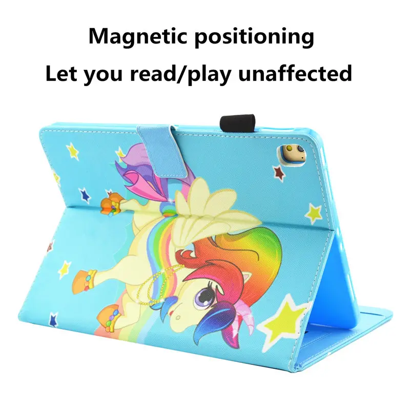 Умный чехол для iPad 10,2, чехол для Apple iPad 7го поколения A2200 A2198 с мультяшным единорогом, чехол с отделением для карт