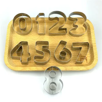 

Hot Cookie Cutters Moulds 9PCS/Set Puzzle Numbers 0-9 Arabic Numerals Cute Candy Biscuit Mold DIY Baking Tools Stainless Steel