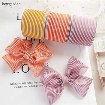 

Kewgarden Stripe Ribbons Handmade Corsage Tape 1" 1.5" 4cm 25mm 1cm DIY Corsage Hair Bowknot Accessories Packing Riband 10 Yards