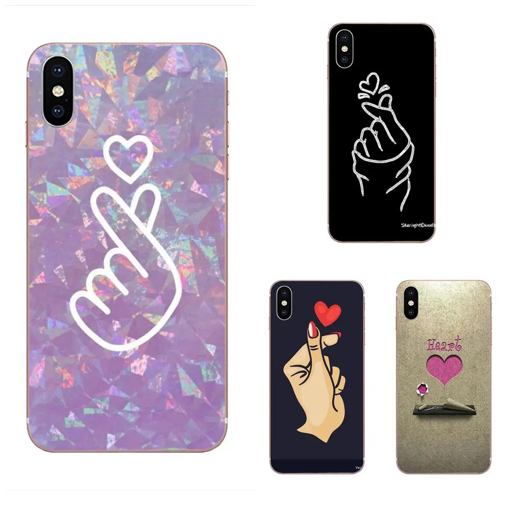 Милый милый корейский палец сердце для Huawei P7 P8 P9 P10 P20 P30 Lite Mini Plus Pro 2017 2018 2019 Мягкий