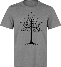 A árvore branca de gondor senhor dos anéis dos homens (mulher disponível) cinza t camisa nova unisex engraçado topos camiseta(China)