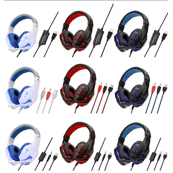

PC Gamer Headset USB Stereo Gaming Headphones With Microphone With Soft Ear Pads LED Light Computer Game Headset