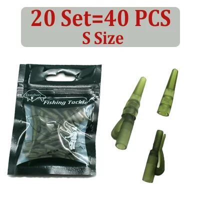 S-20Set 20 компл. = 40 шт. принадлежности для ловли карпа хвостовые резиновые конусы свинцовые грузила для рыбалки дроссельная установка методы приманки вертолет рыболовные снасти - Цвет: S-20Set